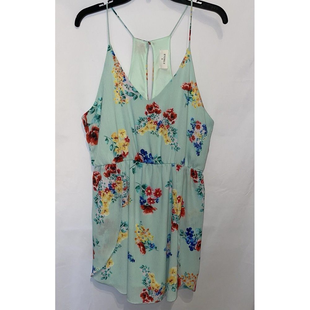 Everly by‎ Anthropologie Dress Size Medium Floral Print Bright Summer Halter A11